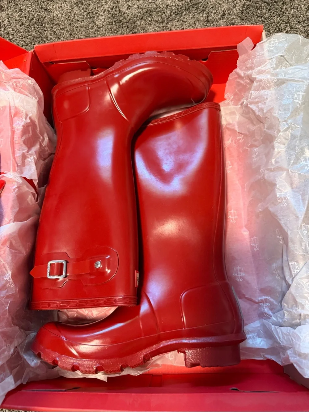Hunter Red Gloss Tall Rain Boots